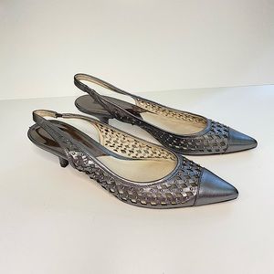 Michael Kors Silver Cut-Out Heels